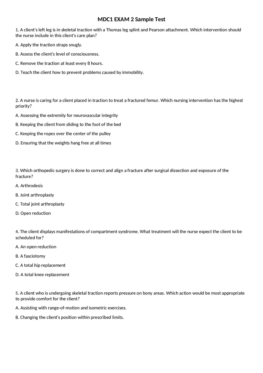 Multidimensional Care 1 Exam Part 1 - Page 1