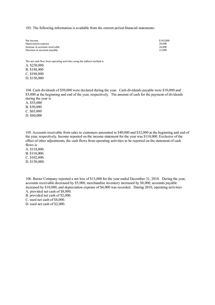 Statement of Cash Flows Questions Part 2 - Page 7