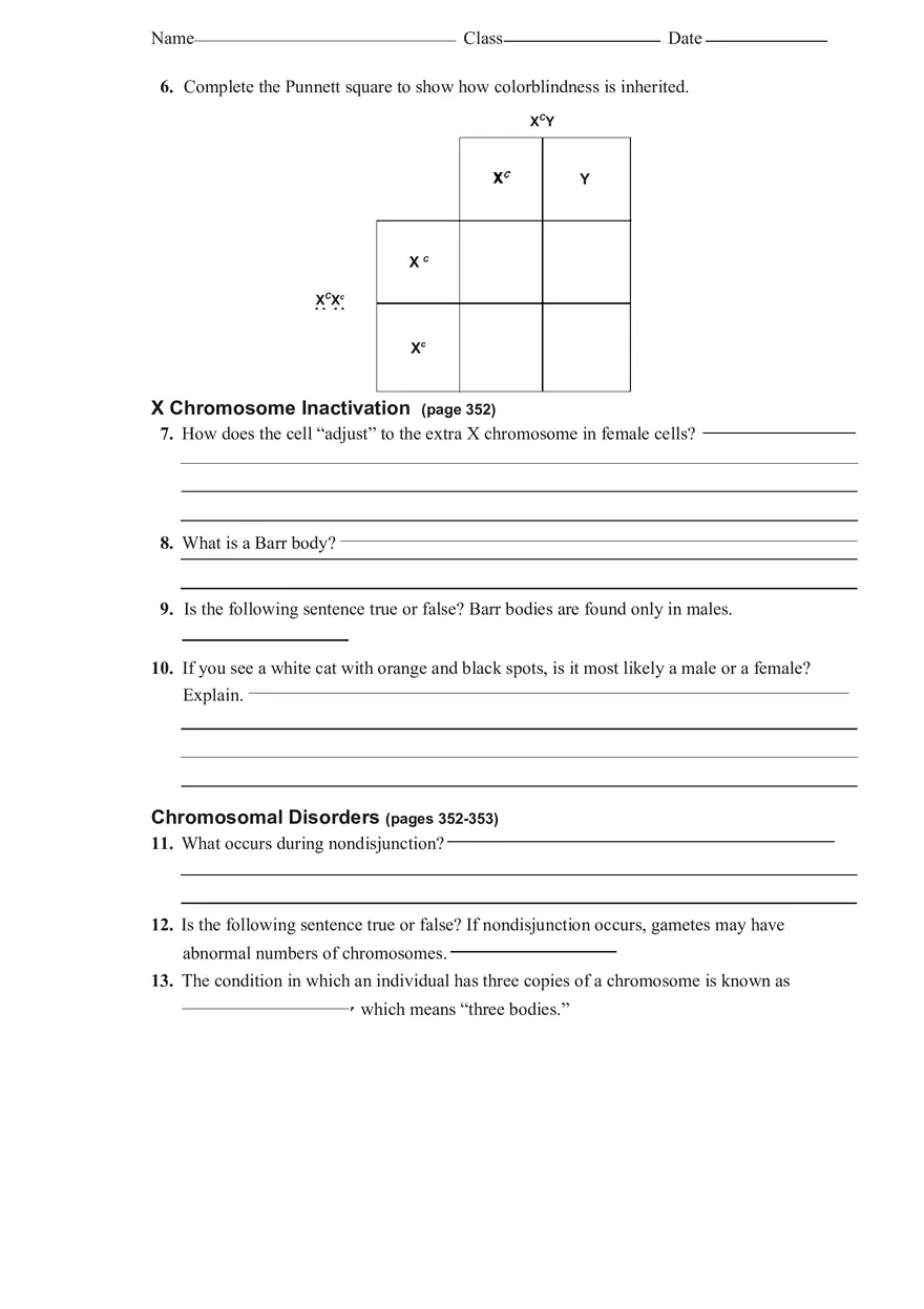 Section 14-2 Human Chromosomes - Page 2