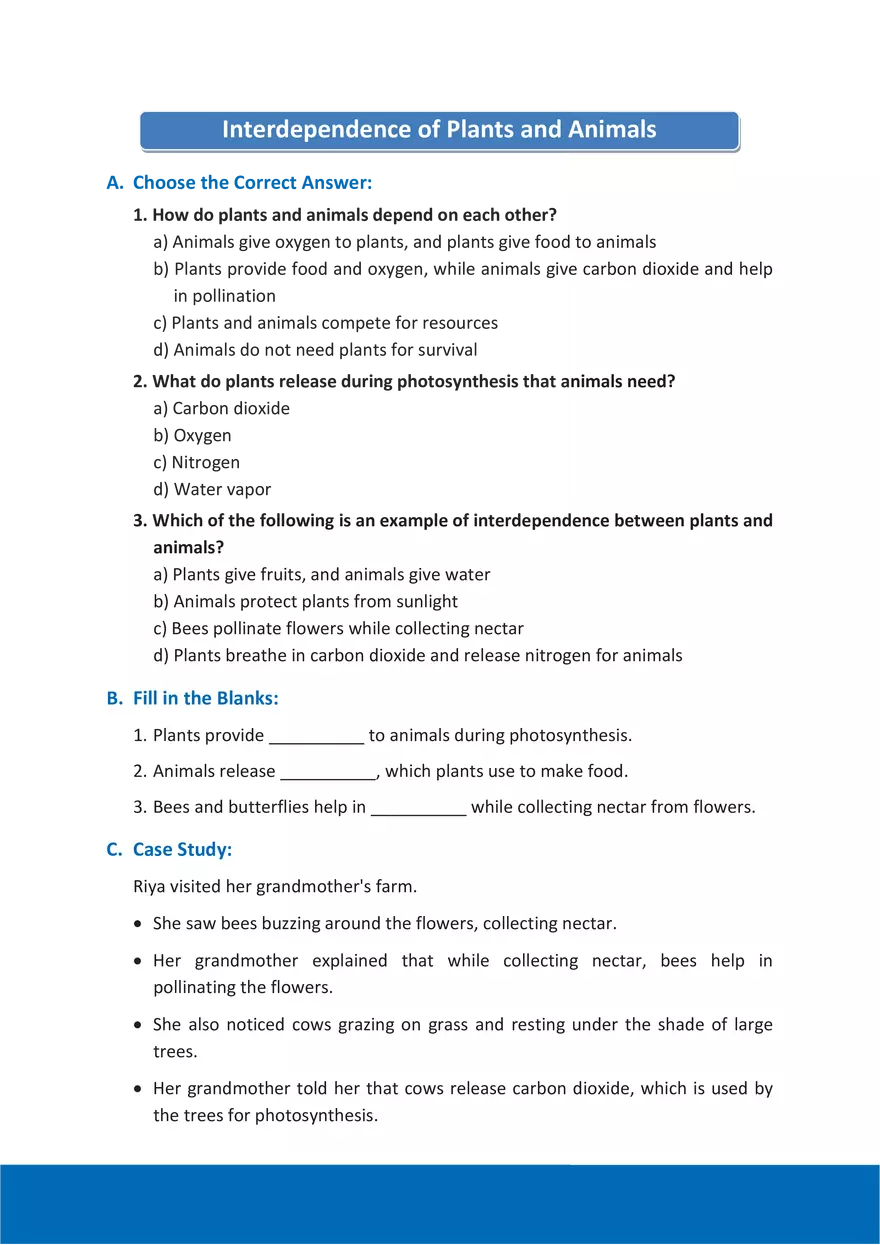 Interdependence of Plants and Animals - Page 1