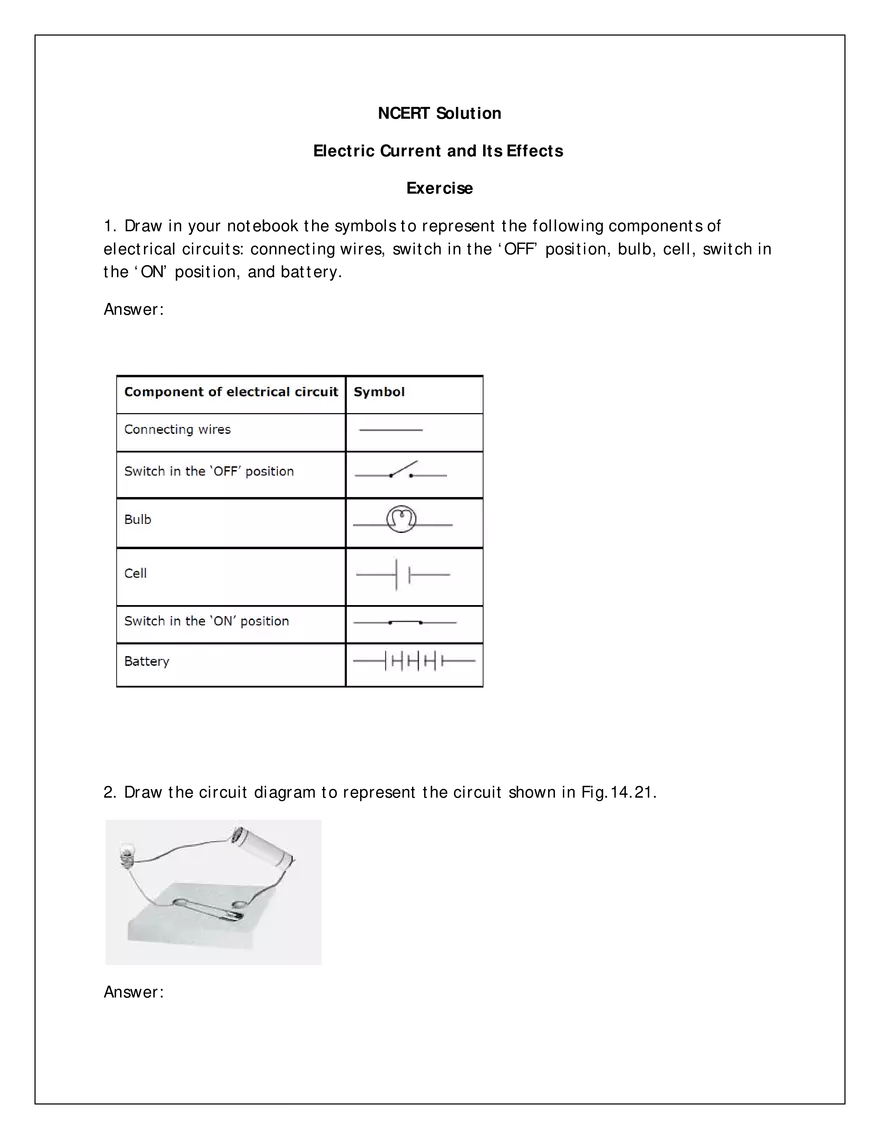 Electric Current and Its Effects - Page 1