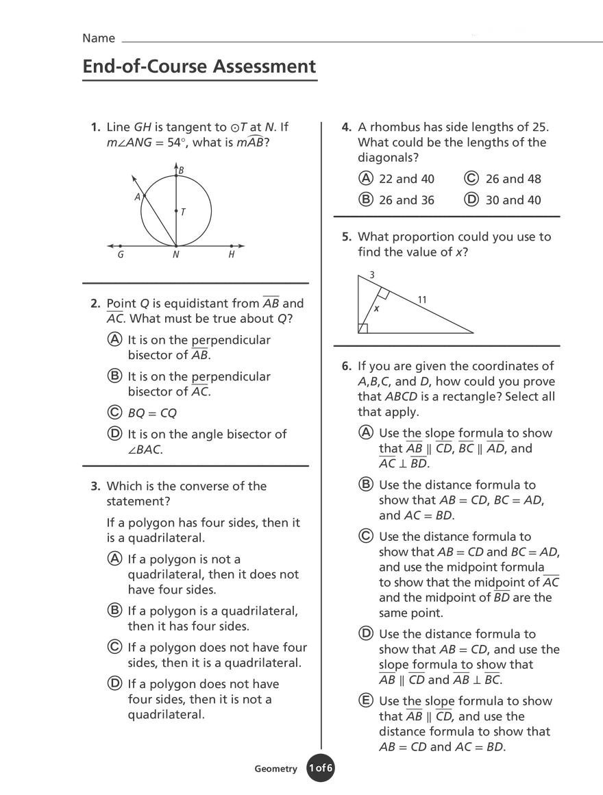 End-of-Course Assessment - Page 1