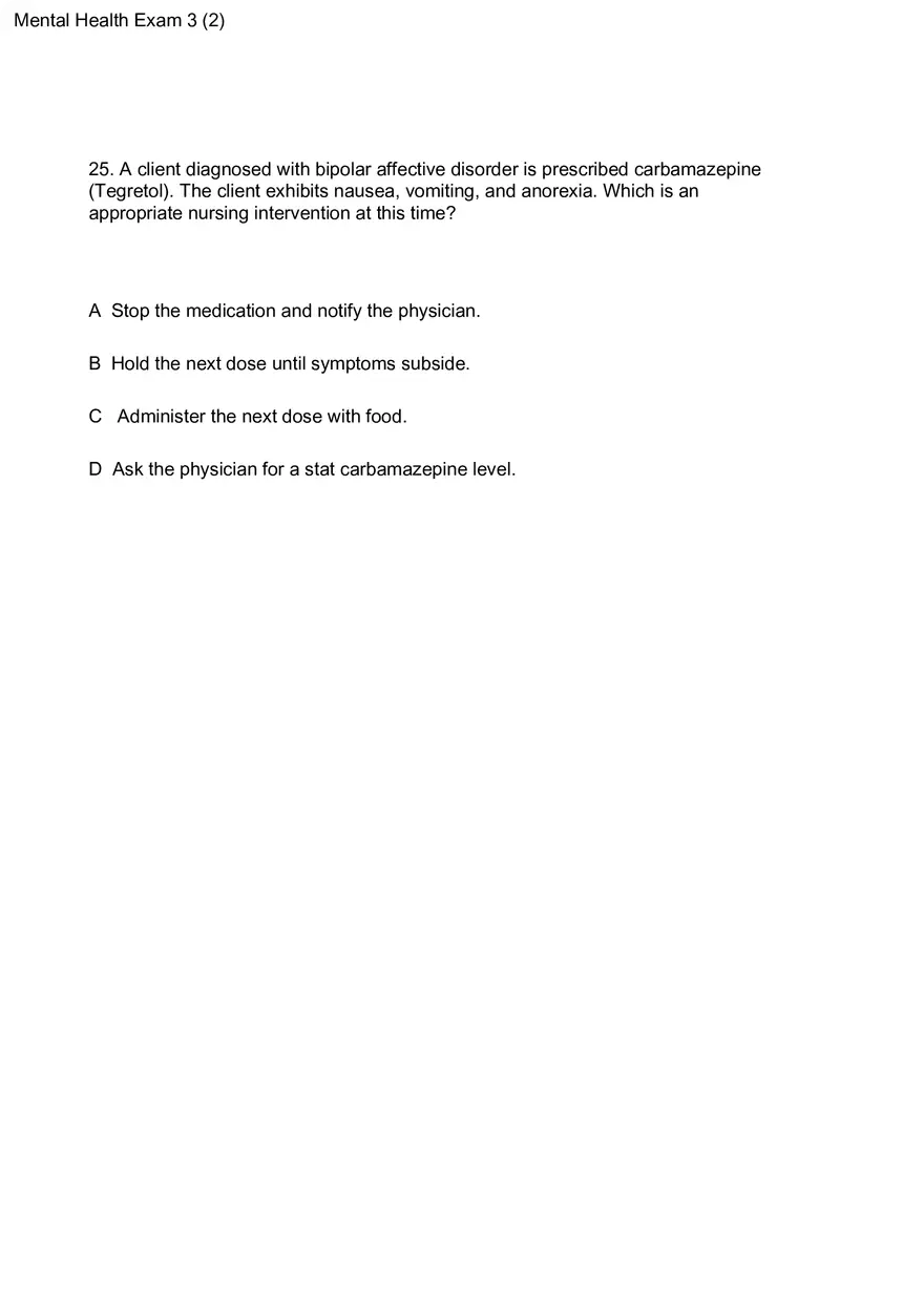 Mental Health Exam 3 - Page 9