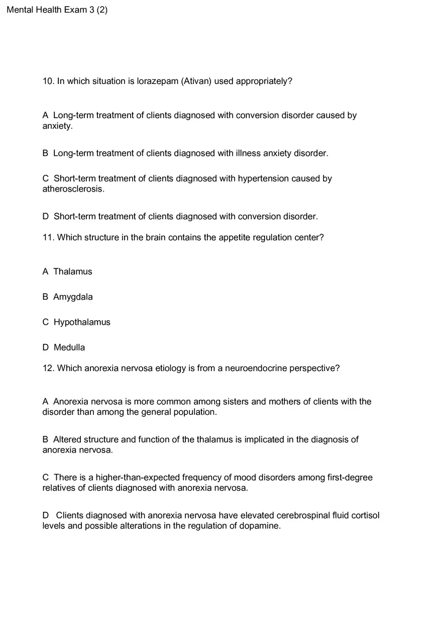 Mental Health Exam 3 - Page 4