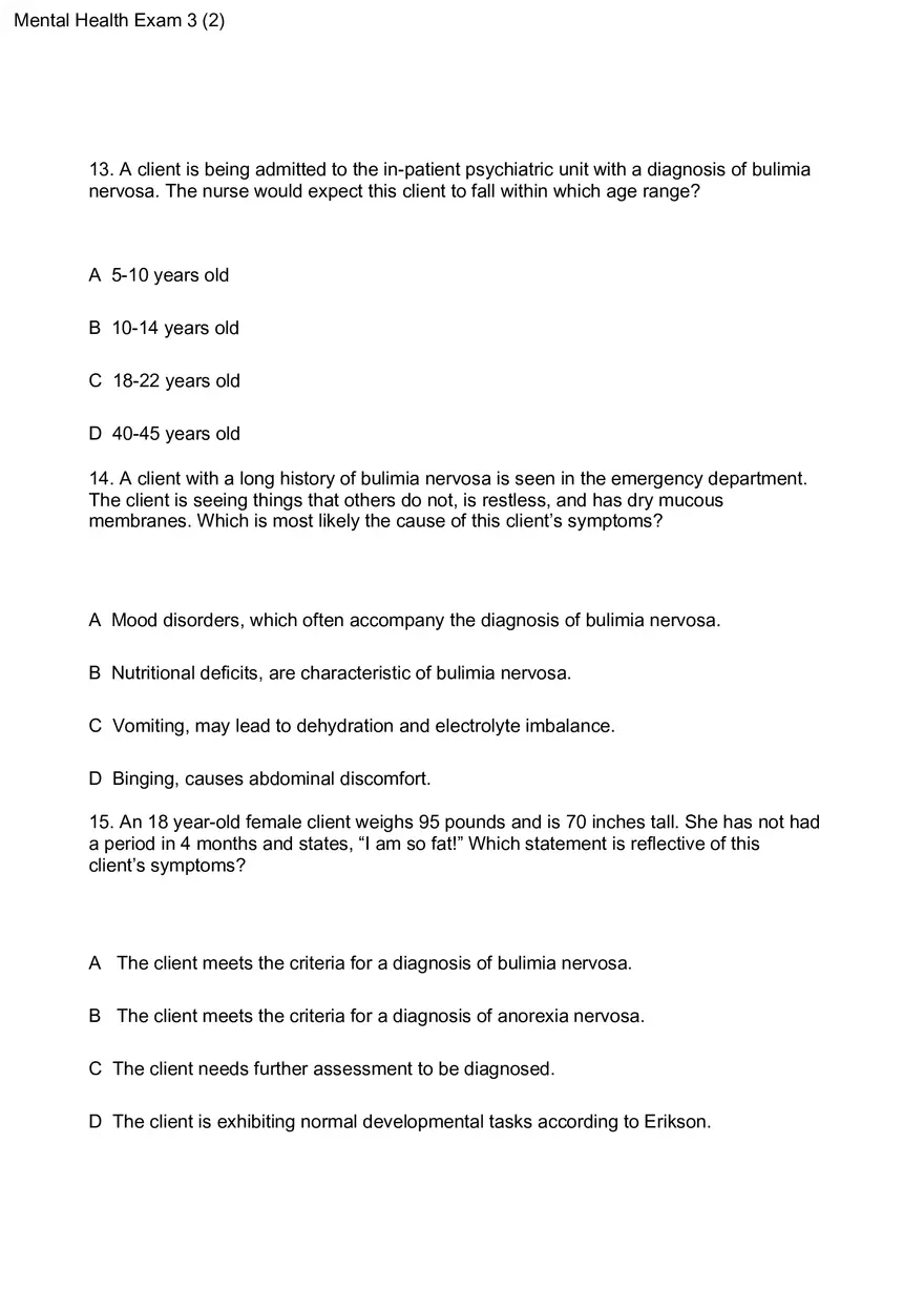 Mental Health Exam 3 - Page 5