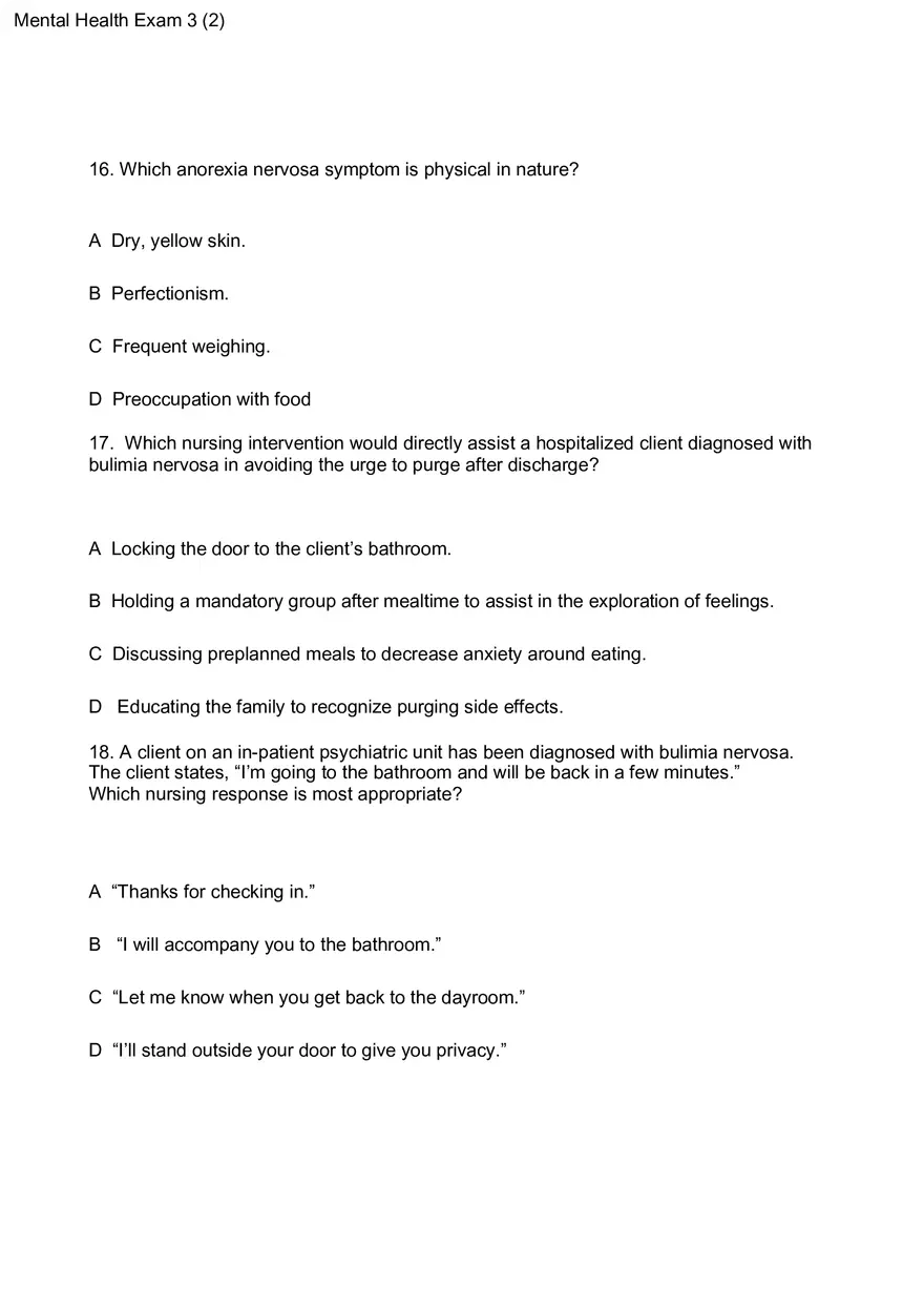 Mental Health Exam 3 - Page 6