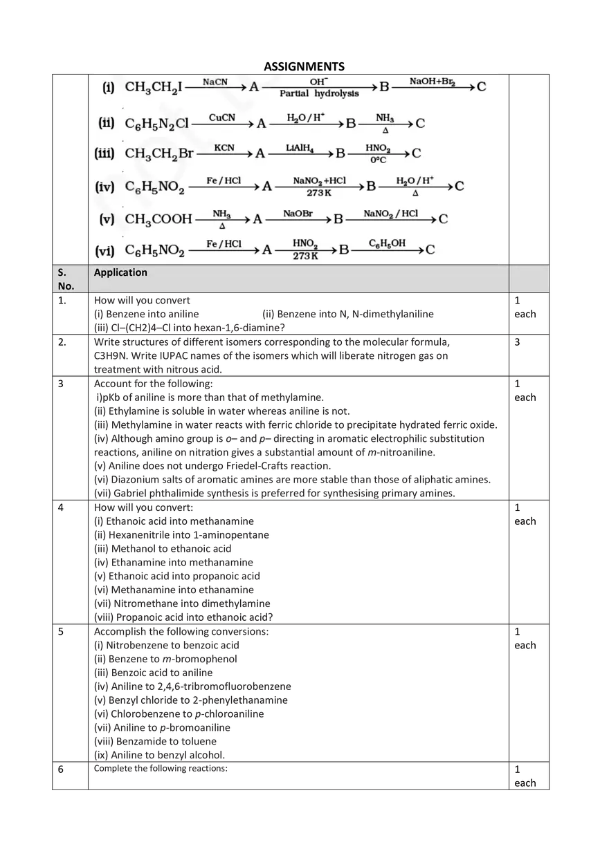 Amines Assignments - Page 3