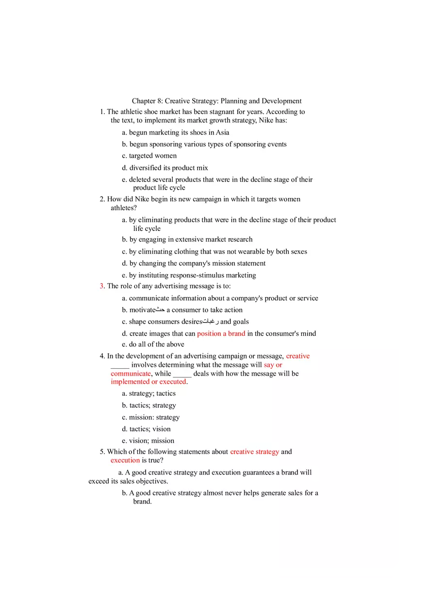 Creative Strategy - Planning and Development Test - Page 1