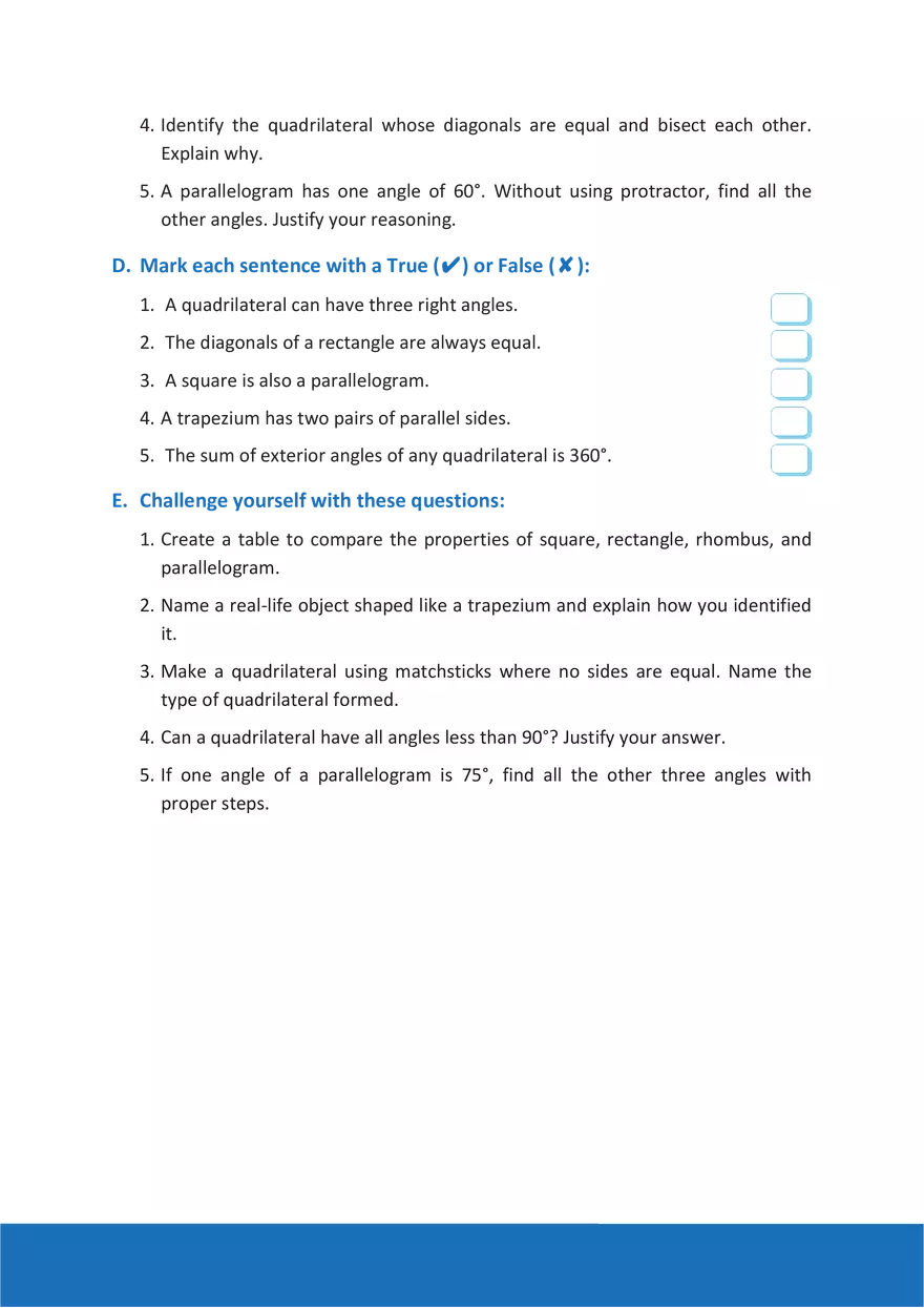 Quadrilateral Questions - Page 2