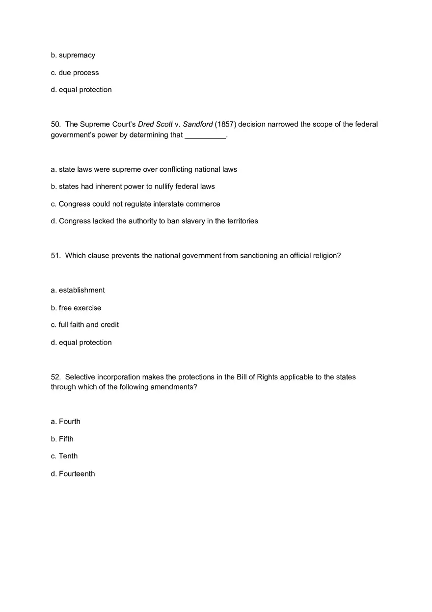 American Government Exam 1 Questions for Review and Practice - Page 7