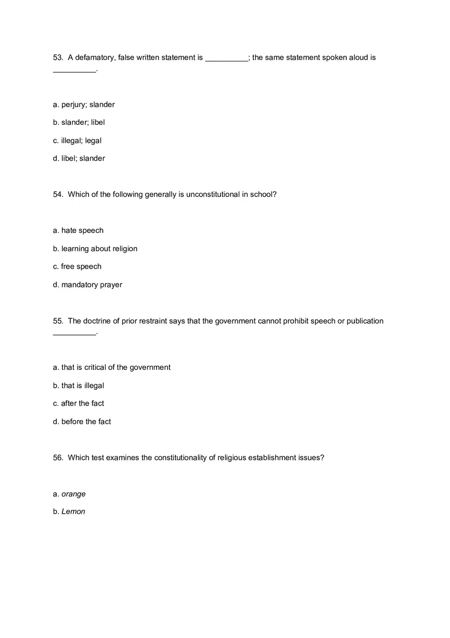 American Government Exam 1 Questions for Review and Practice - Page 8