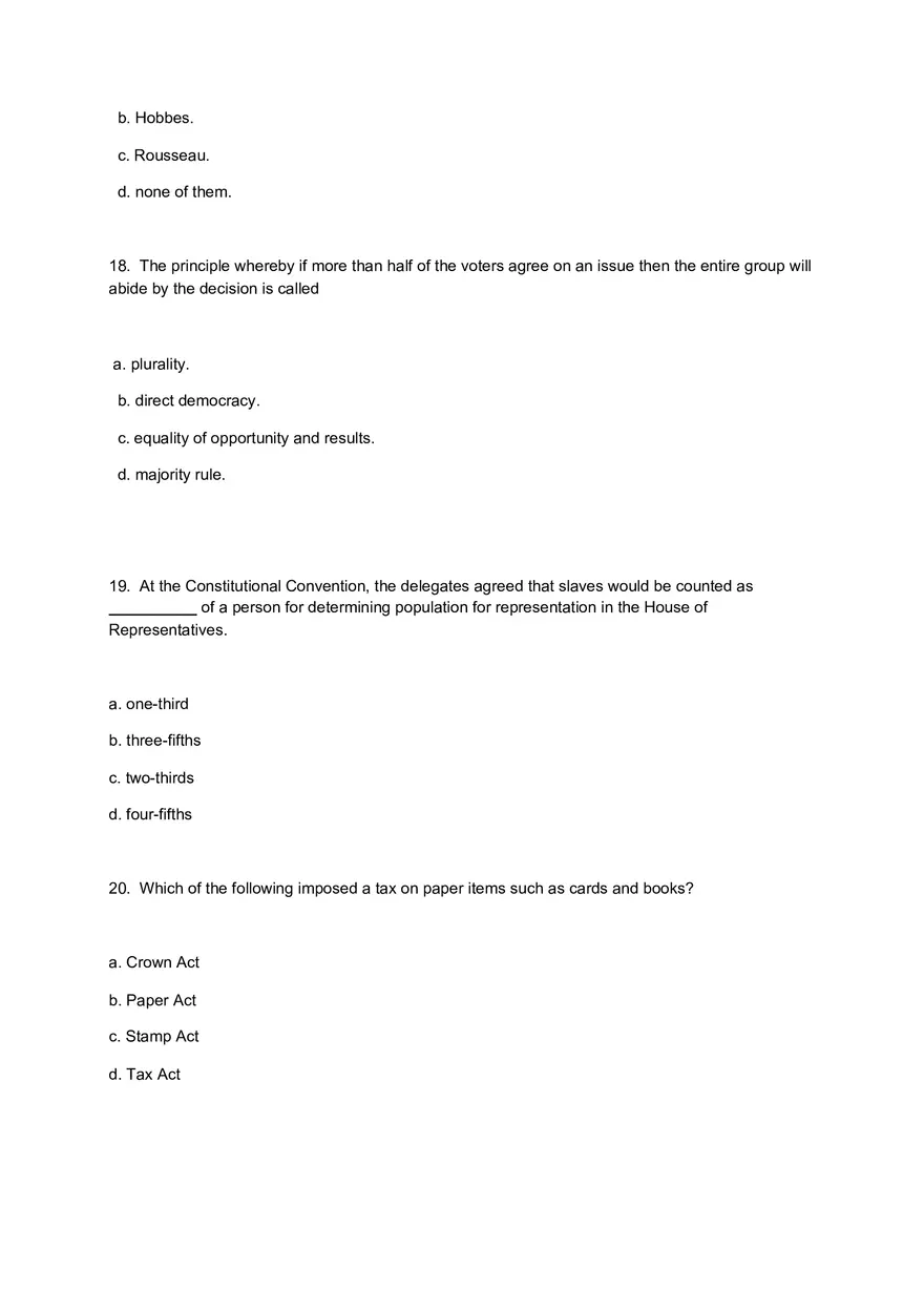 American Government Exam 1 Questions for Review and Practice - Page 17