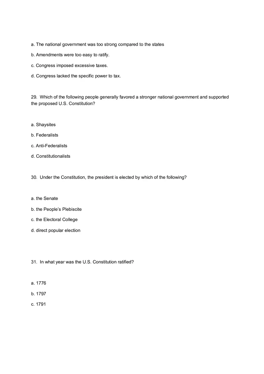 American Government Exam 1 Questions for Review and Practice - Page 20
