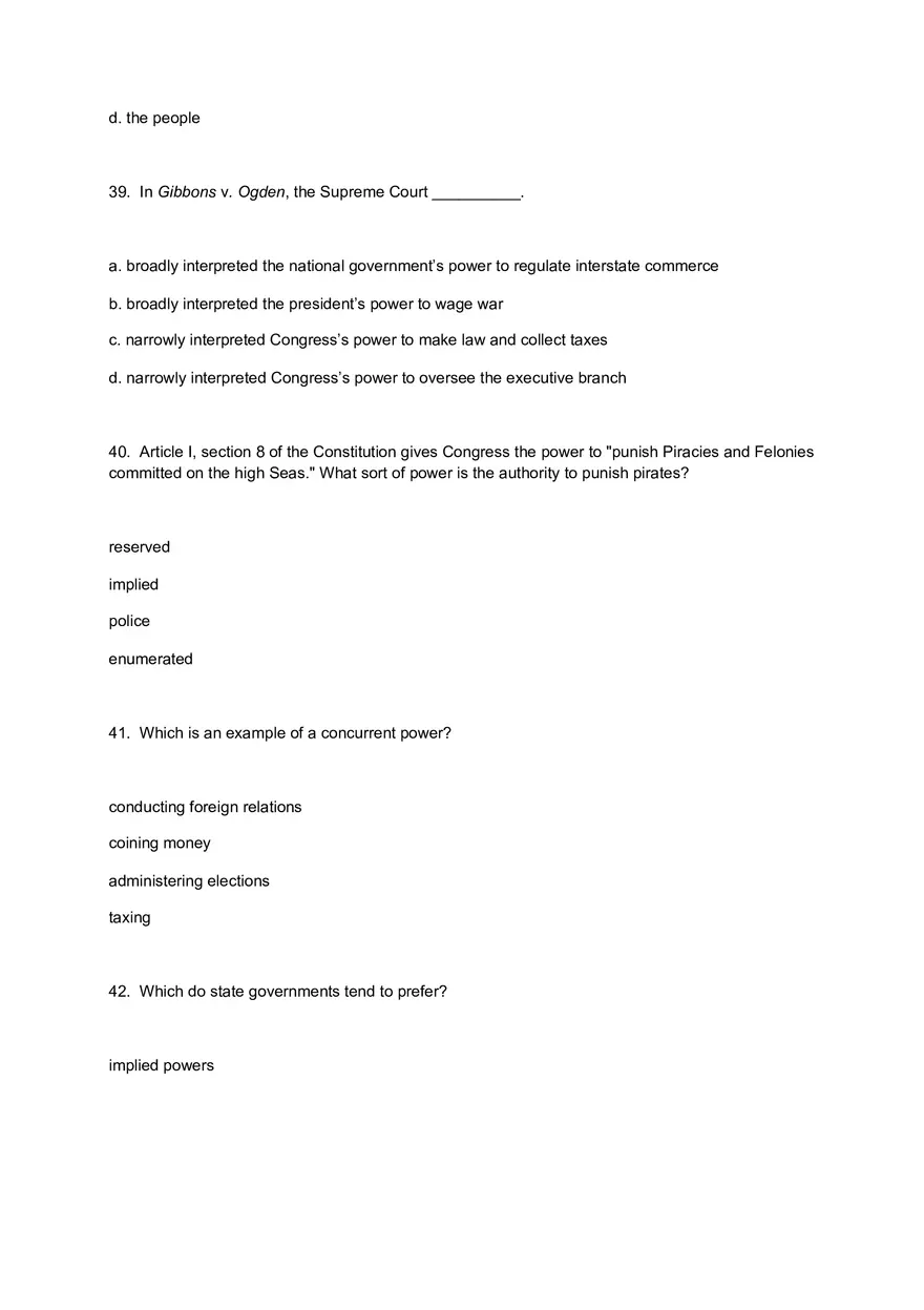 American Government Exam 1 Questions for Review and Practice - Page 4
