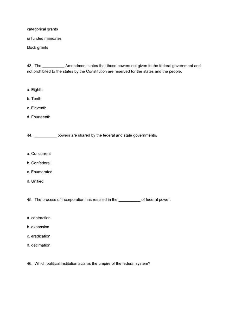 American Government Exam 1 Questions for Review and Practice - Page 5
