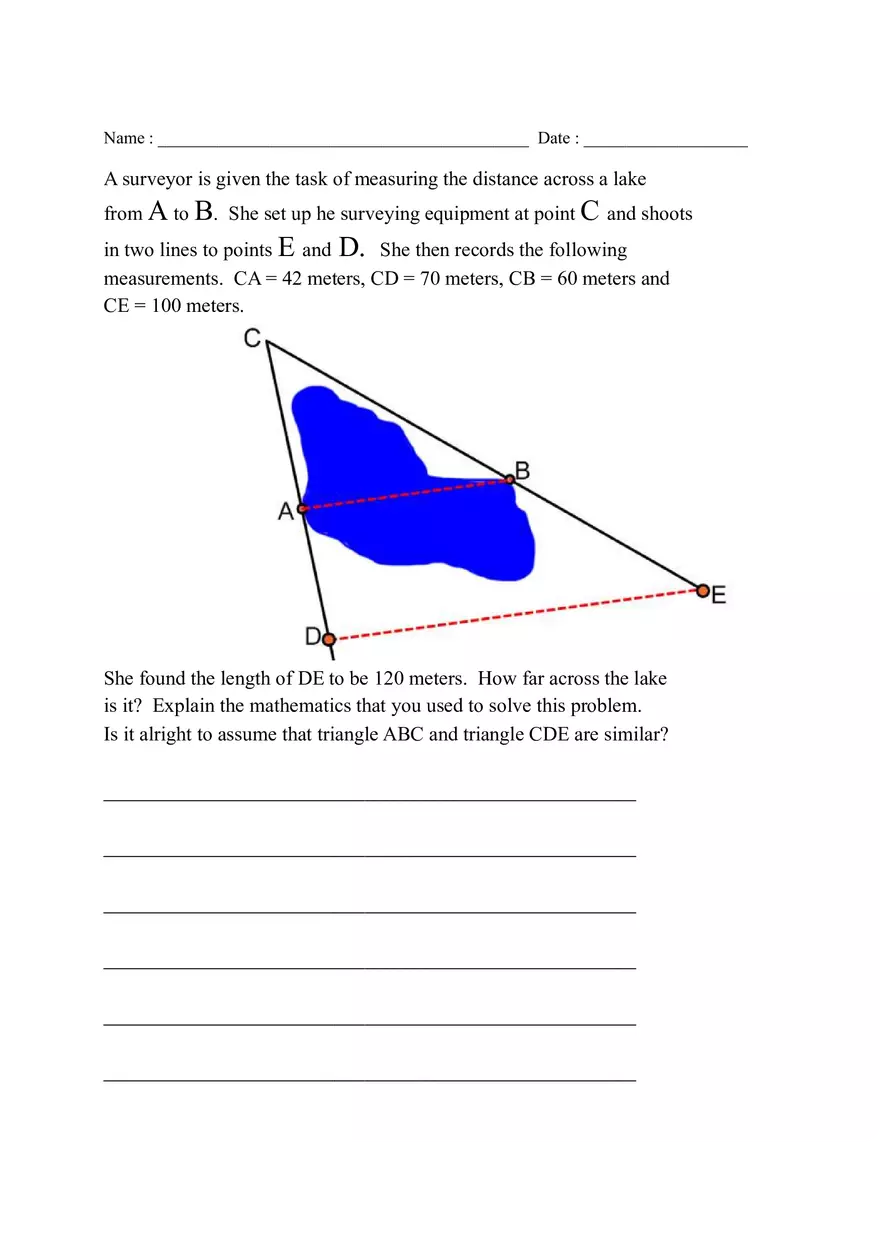 Geometry Pre-test Quiz Plan for Similar Triangles 1 - Page 9