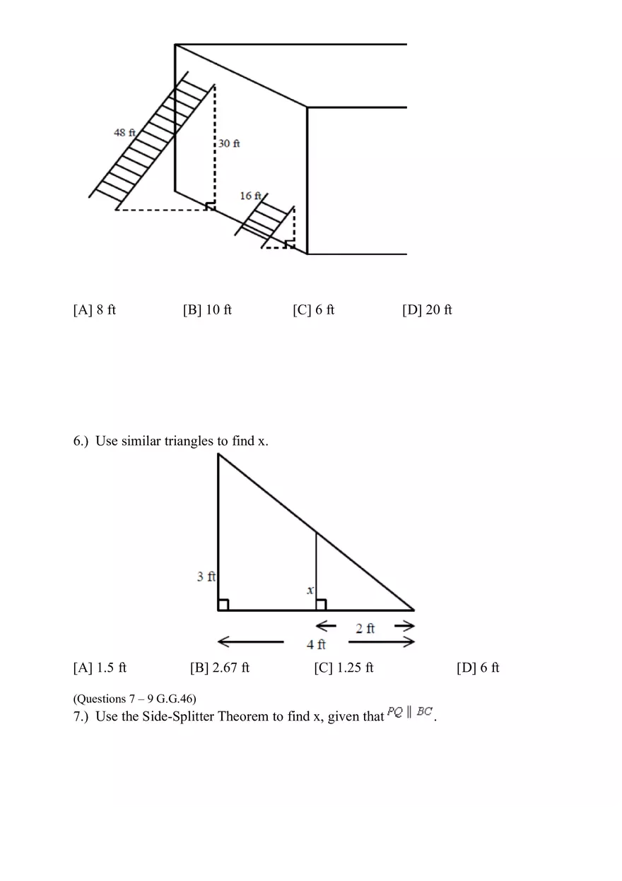 Geometry Pre-test Quiz Plan for Similar Triangles 1 - Page 5
