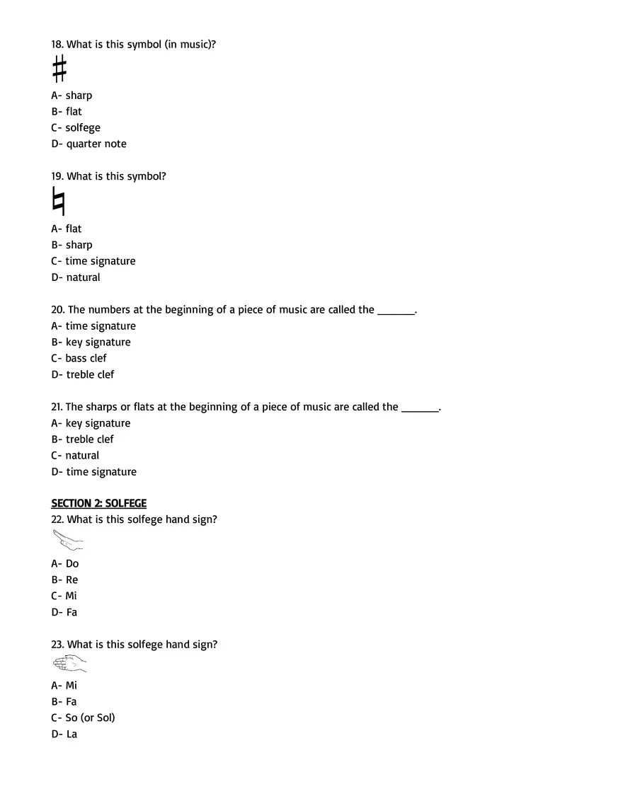 Choir Knowledge Pre-Test - Page 4