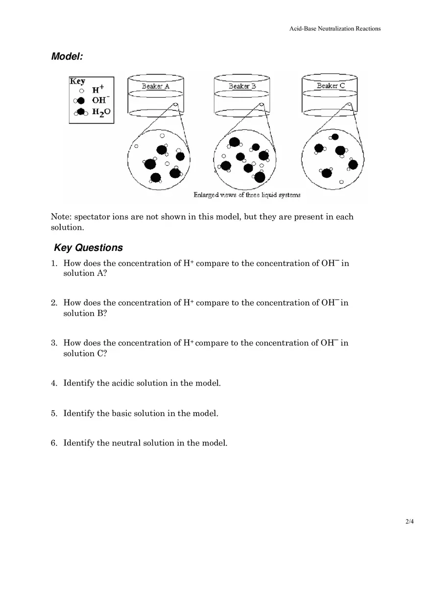 Acid – Base Neutralization Reactions - Page 2