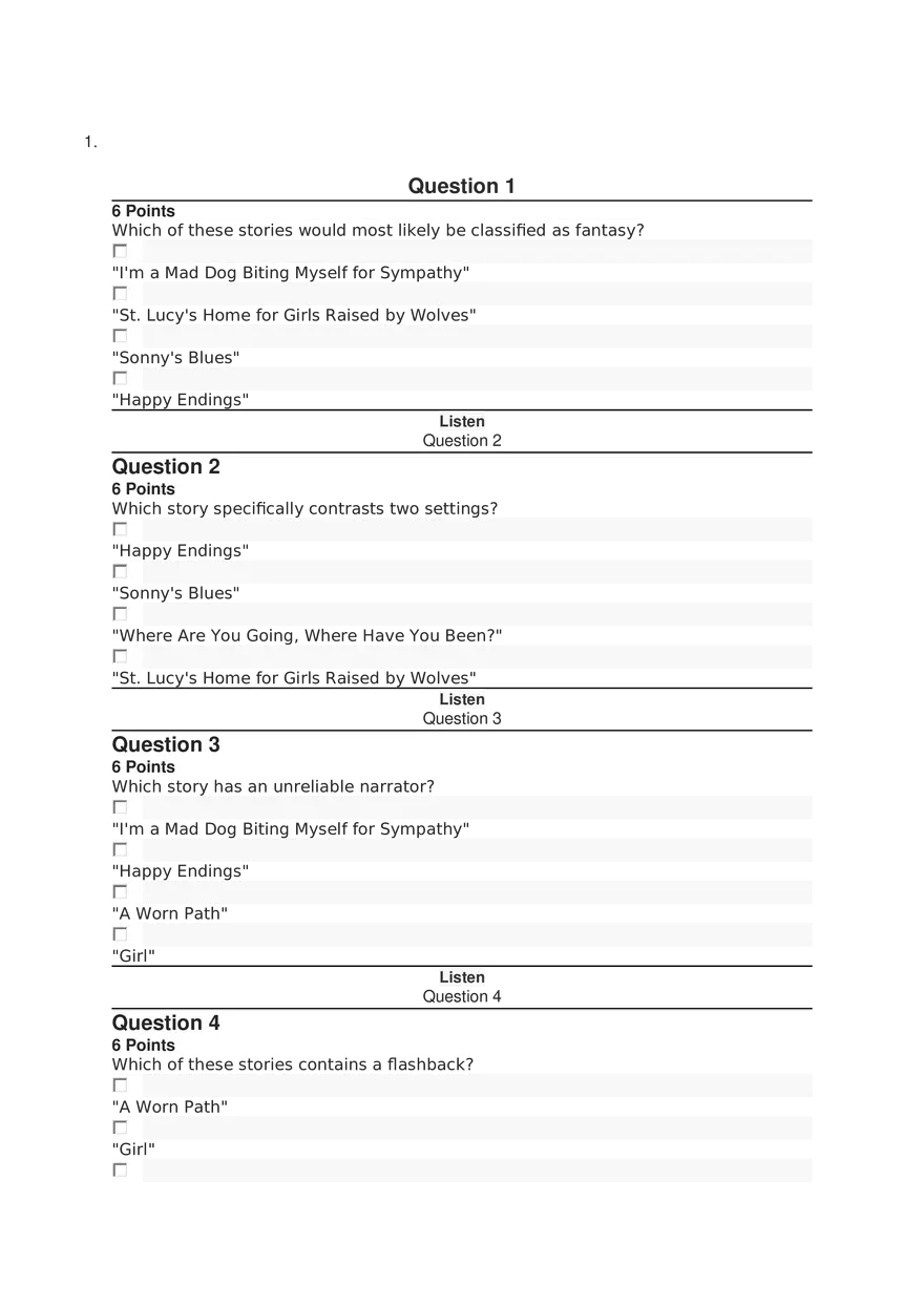 Literature Questions - Page 1