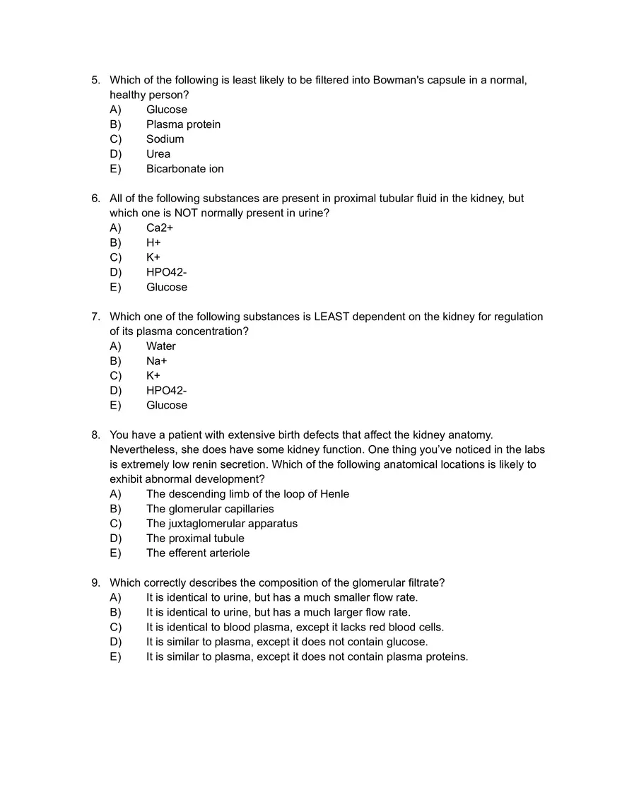 Which of the Following Does Not Correctly Describe Kidney Function - Page 2
