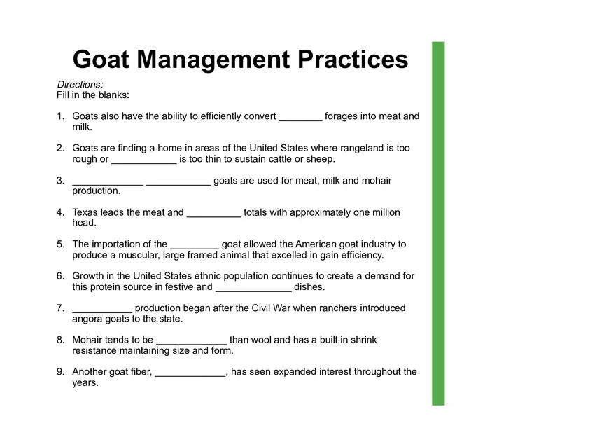 Goat Management Practices - Page 1