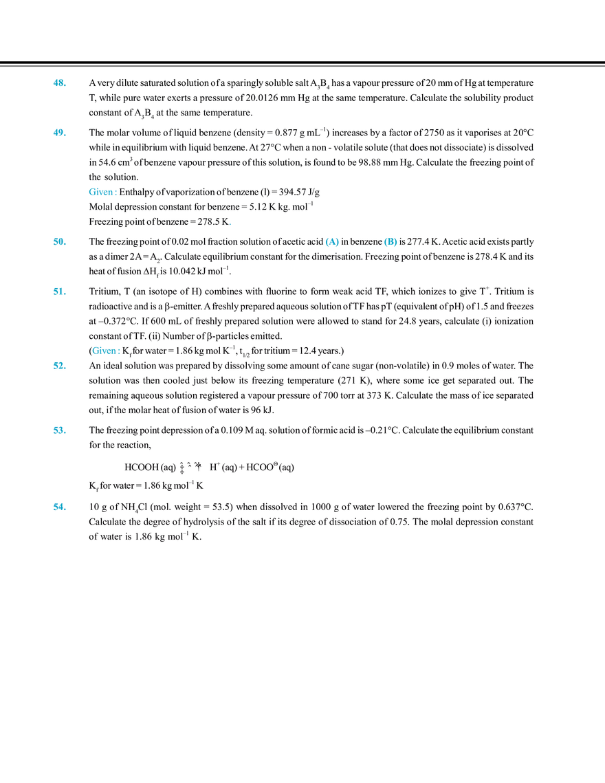 Solution and Colligative Properties Exercise # 4 - Page 5