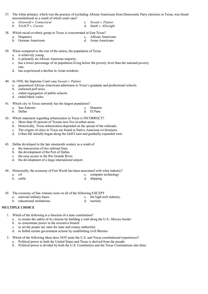 Review Questions Mid Term - Politology Pt1 - Page 6
