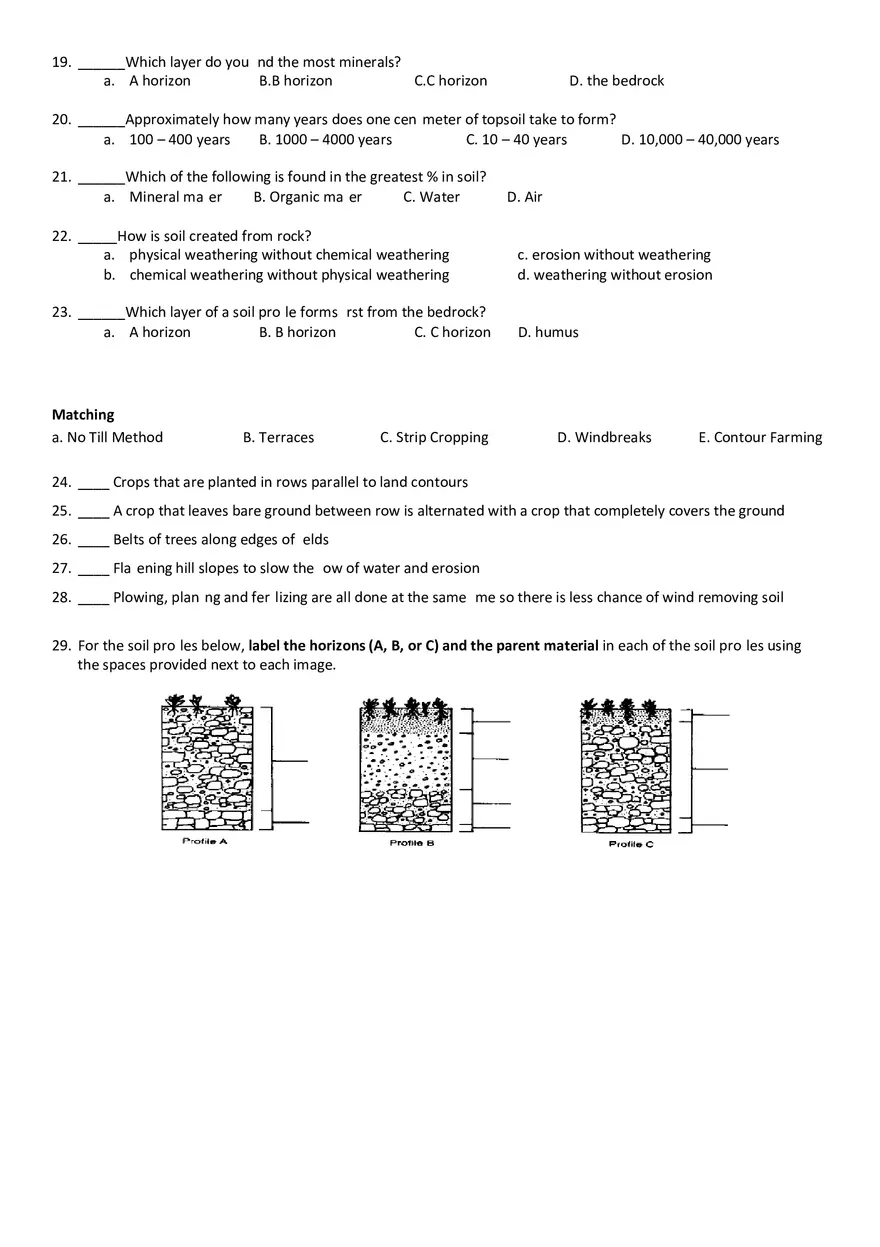 Soil Formation Worksheet - Page 3