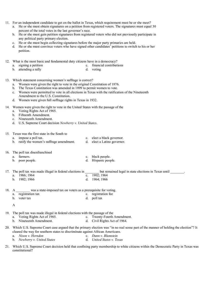 Review Questions Mid Term - Politology Pt2 - Page 7