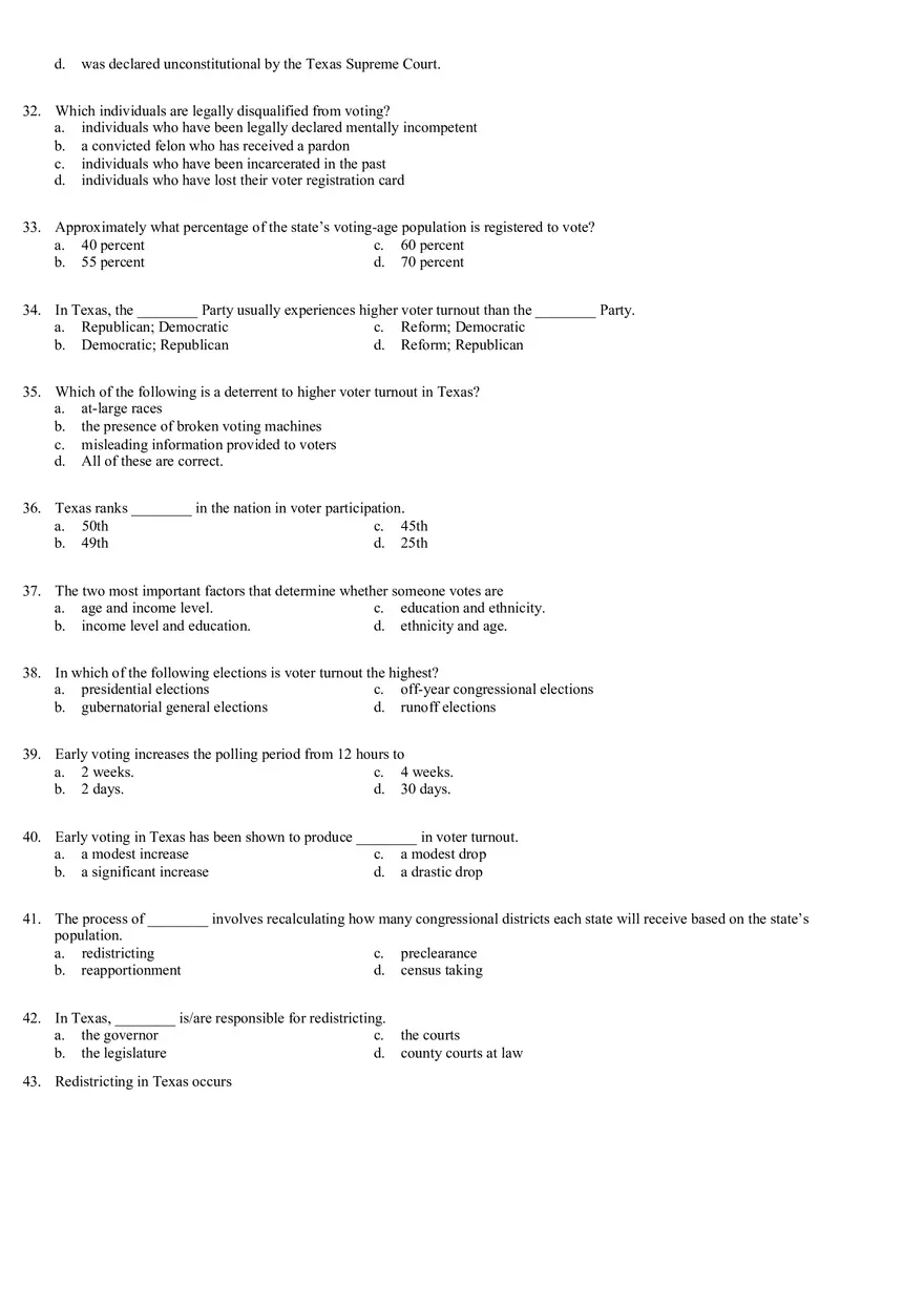 Review Questions Mid Term - Politology Pt2 - Page 9
