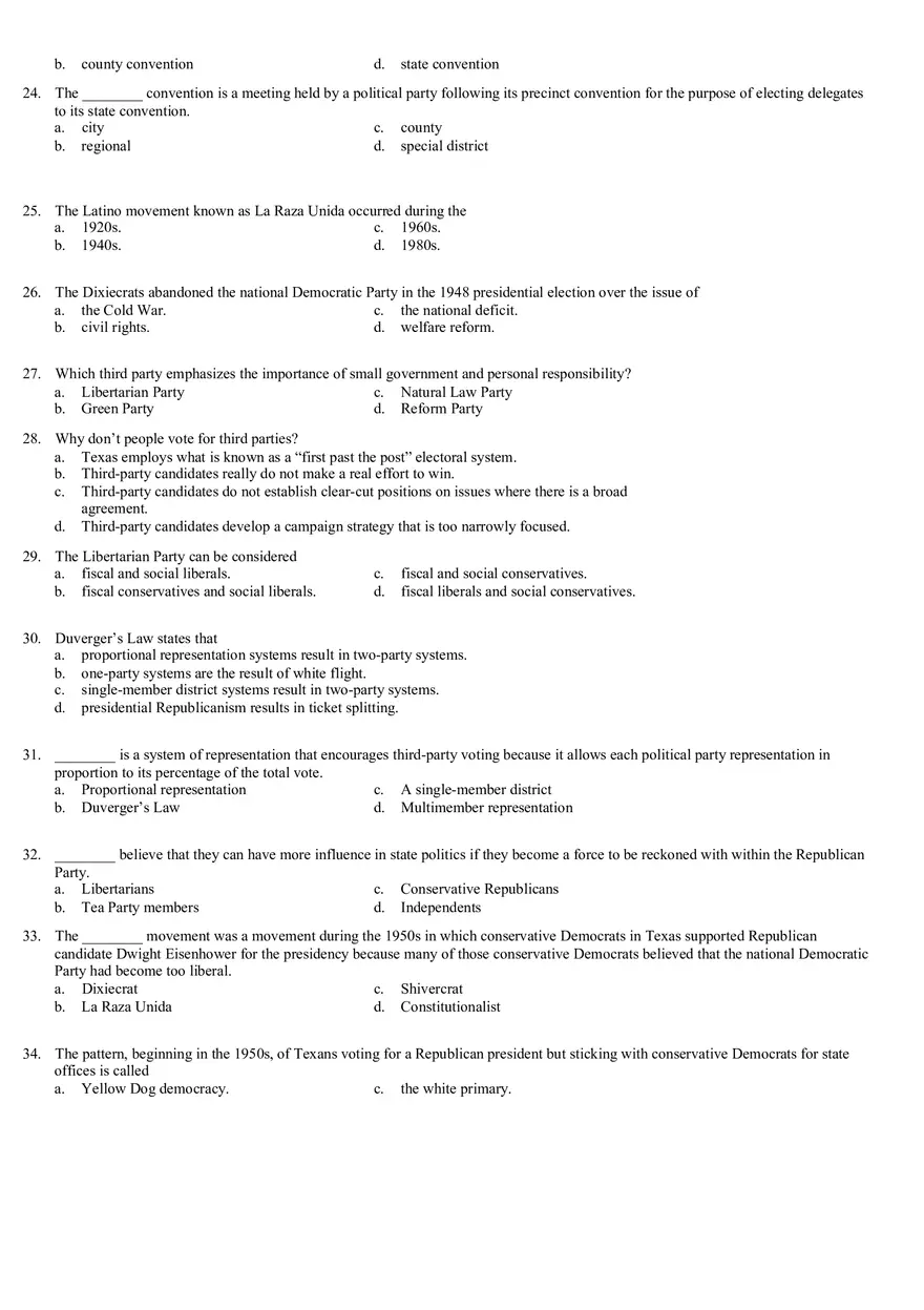 Review Questions Mid Term - Politology Pt2 - Page 2