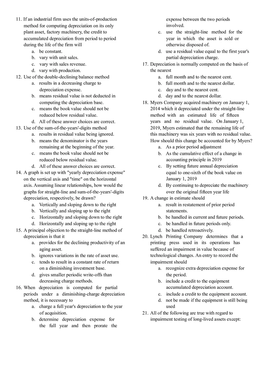 Intermediate Accounting Test Bank Depreciation - Page 2