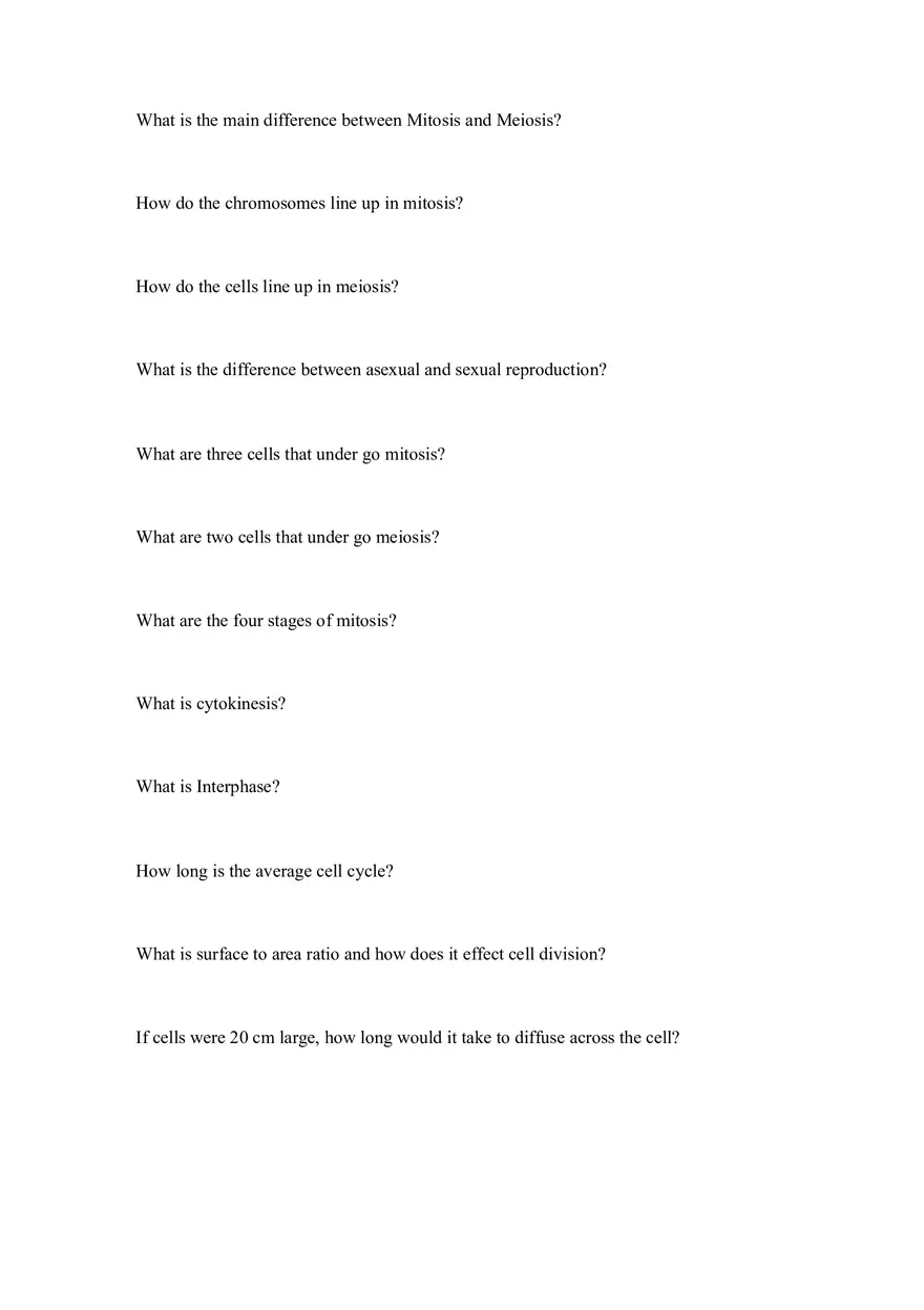 Mitosis and Meiosis Assignment - Page 5