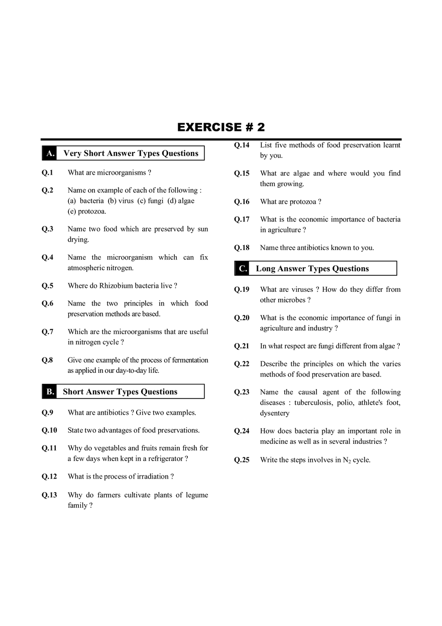 Microorganisms Exercise # 2 - Page 1
