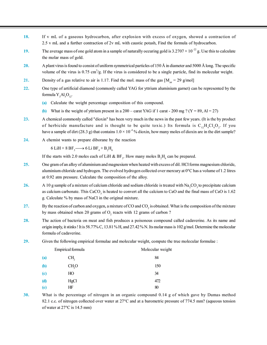 Mole Concept Exercise # 4 - Page 2