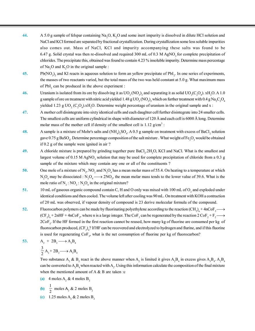 Mole Concept Exercise # 4 - Page 4