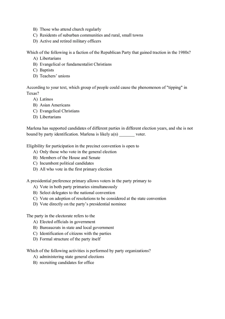 Chapter 5 Political Parties Quiz - Page 4
