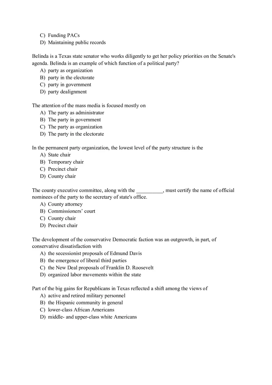 Chapter 5 Political Parties Quiz - Page 5