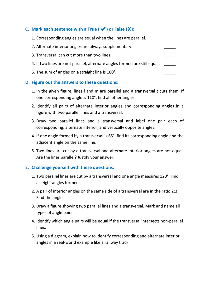 Parallel Lines and Transversal - Page 2