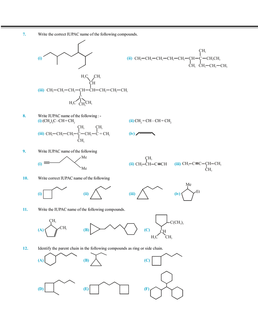 Nomenclature of Organic Compound Exercise # 4 - Page 2
