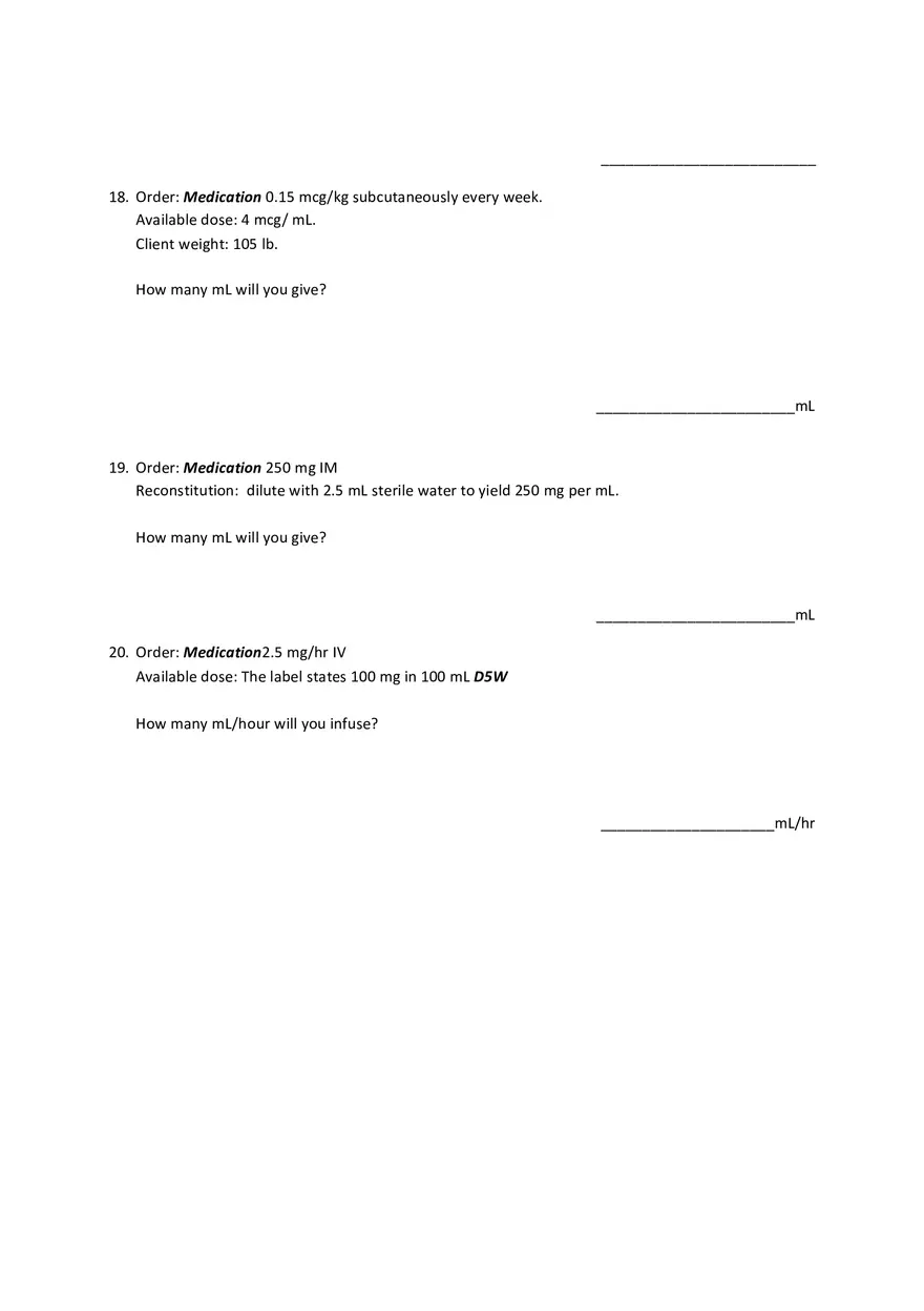 Foundation Dosage Calculation Practice Exam - Page 5