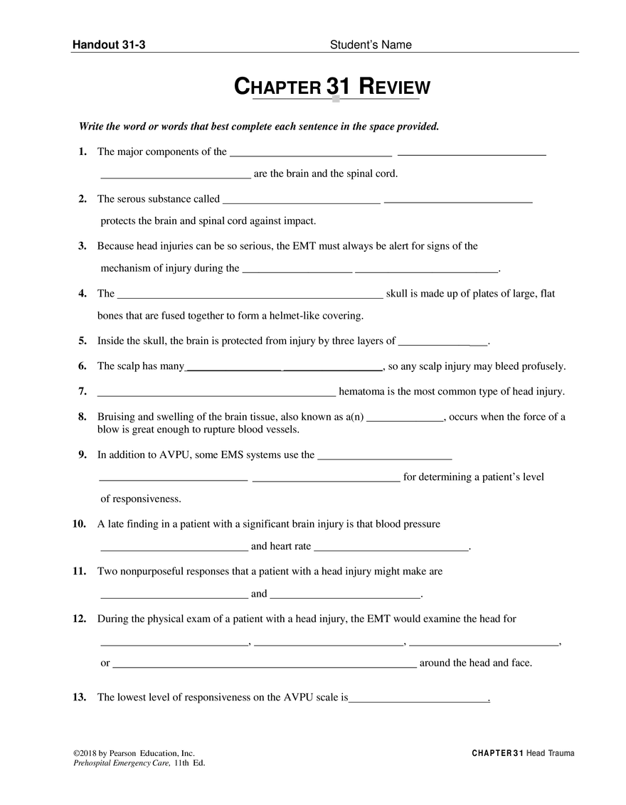 Chapter 31 Head Trauma Quiz - Page 4
