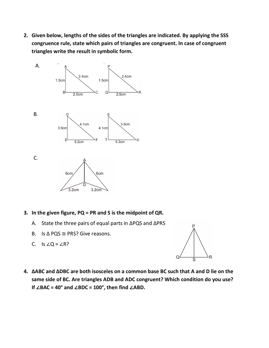Criteria for Congruence of Triangles - Page 2