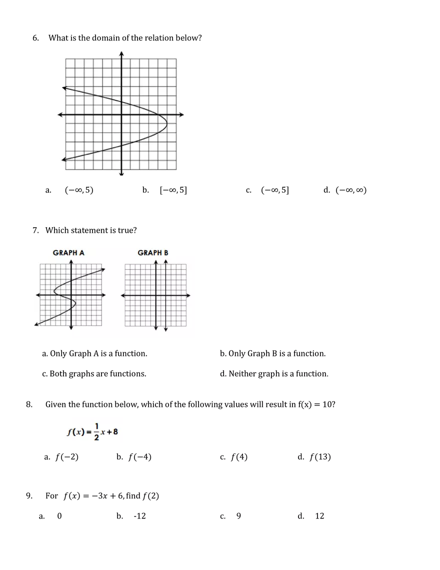 Algebra 2 Semester 1 Final A - Page 2