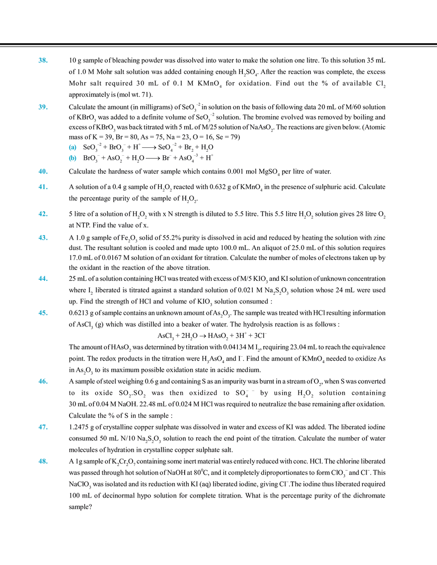 Redox Reaction and Equivalent Concept Exercise # 4 - Page 4