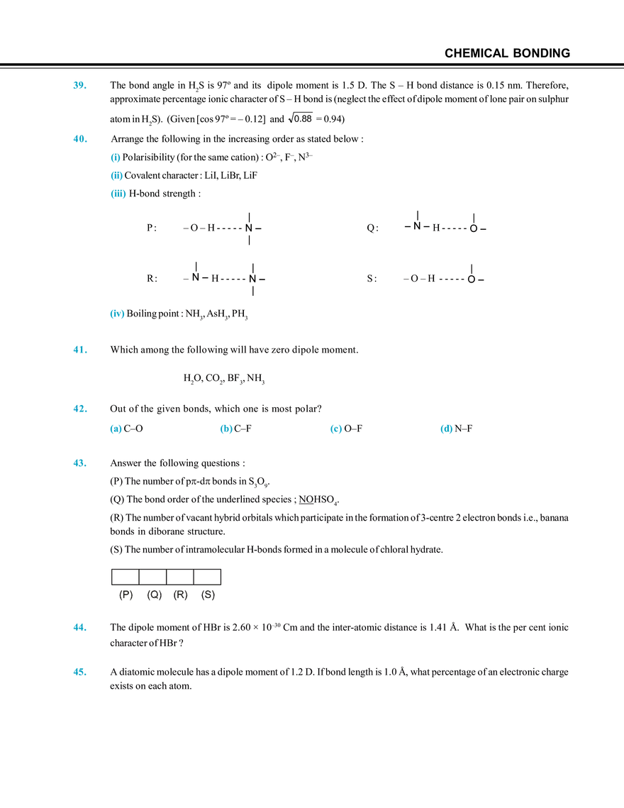 Chemical Bonding Exercise # 4 - Page 4
