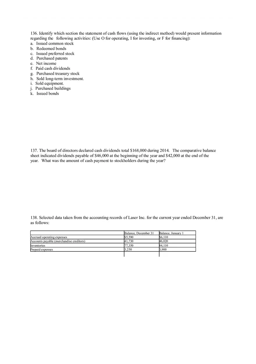 Statement of Cash Flows Questions Part 3 - Page 7