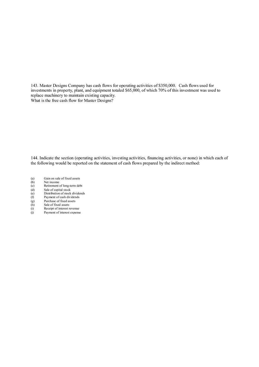 Statement of Cash Flows Questions Part 3 - Page 10