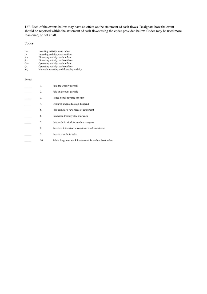 Statement of Cash Flows Questions Part 3 - Page 3